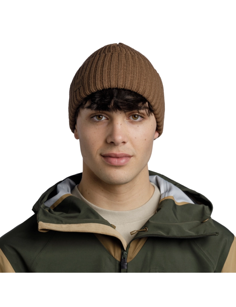 imagem de Buff Knitted Fleece Hat Beanie, Brown Beannie4