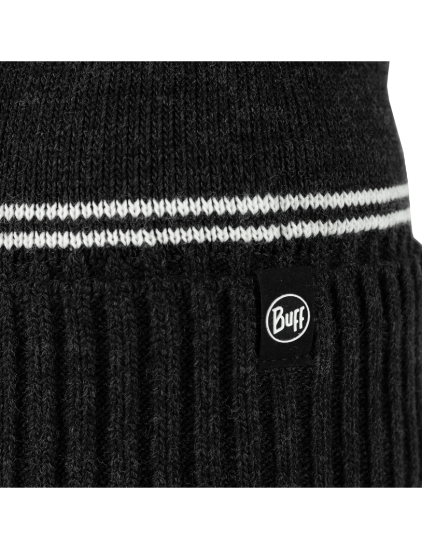 imagem de Buff Knitted Fleece Chapéu Beanie, Black Beannie2