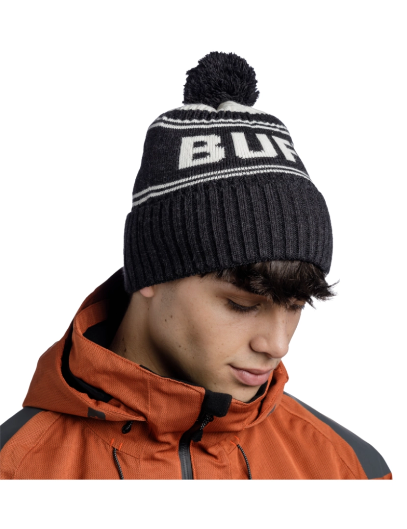 imagem de Buff Knitted Fleece Chapéu Beanie, Black Beannie4