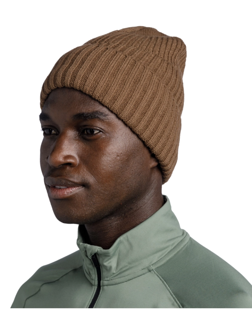 imagem de Buff Knitted Fleece Hat Beanie, Brown Beannie3