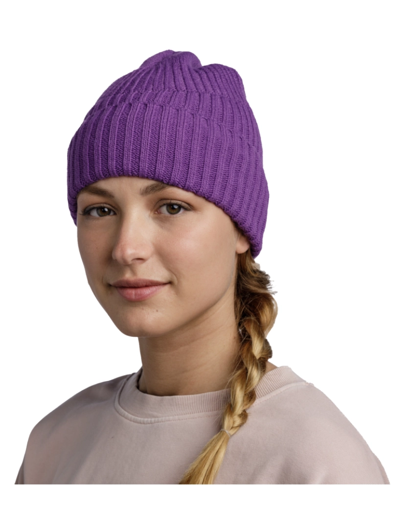 imagem de Buff Knitted Fleece Chapéu Beanie, Purple Beannie3