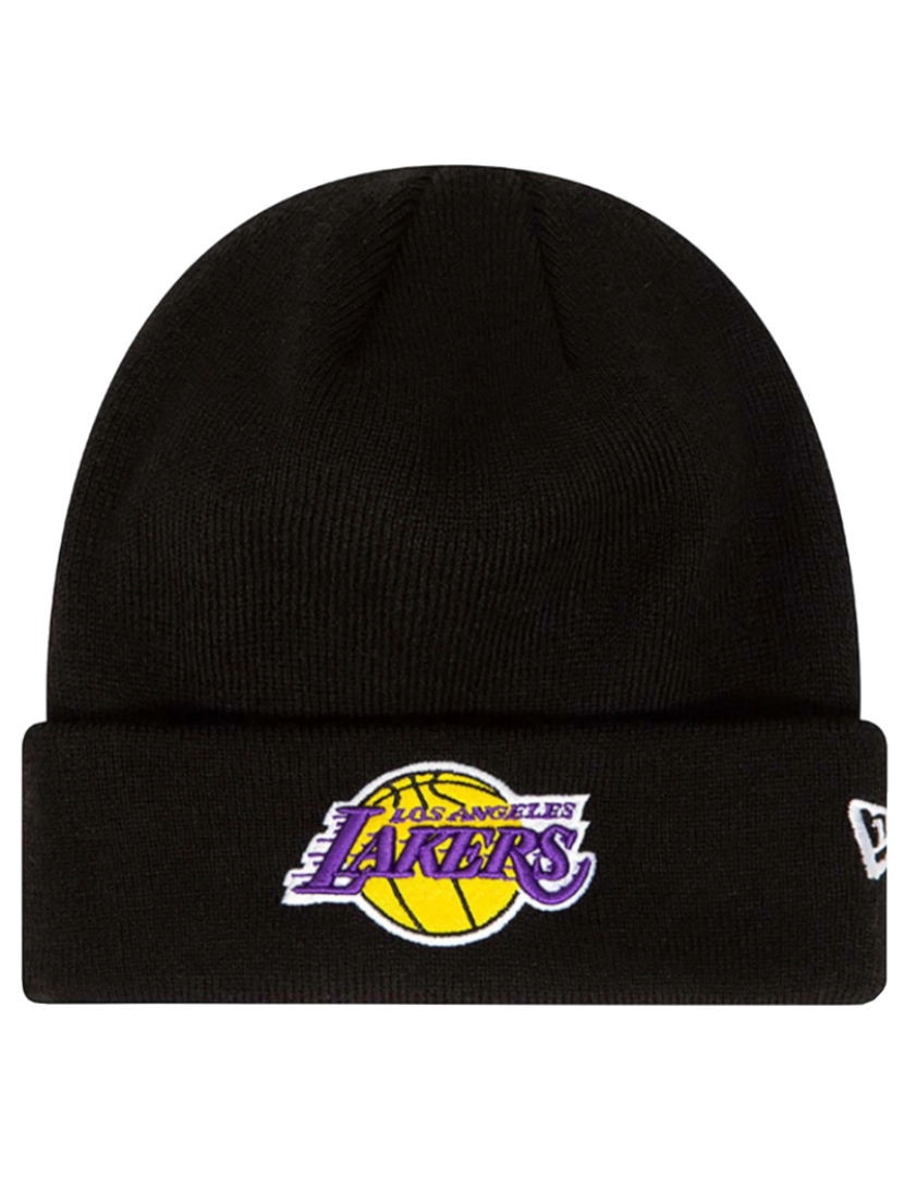 New Era - New Era Essential Cuff Beanie Los Angeles Lakers Hat, Black Beannie