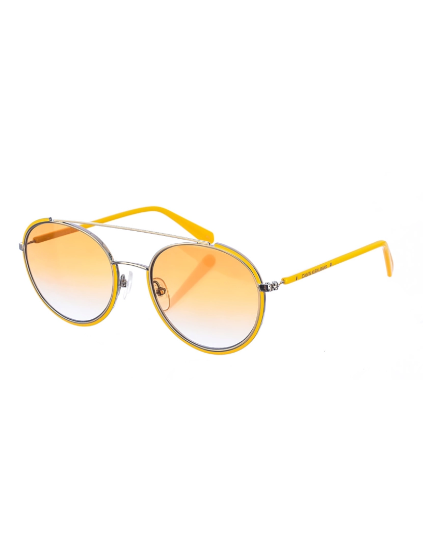 Calvin Klein Sunglasses - Óculos de sol femininos de metal oval CKJ20300S