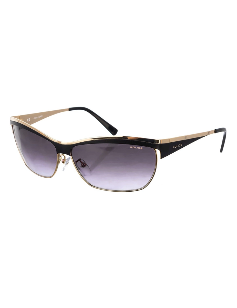 Police Sunglasses - Óculos de sol de metal com formato retangular S8764 feminino