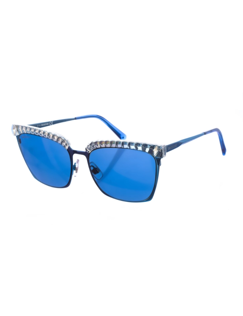 Swarovski - Óculos de sol de metal com formato oval SK0196S feminino