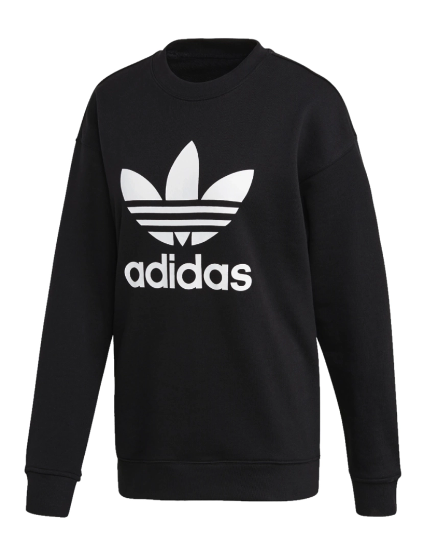 Adidas Originals - Camiseta Trefoil Crew, Capuz preto