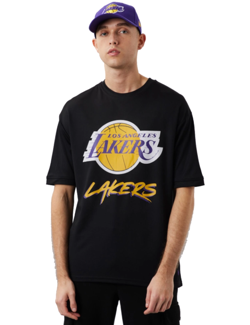 imagem de Nba Los Angeles Lakers Script Mesh Tee, T-shirt preto1