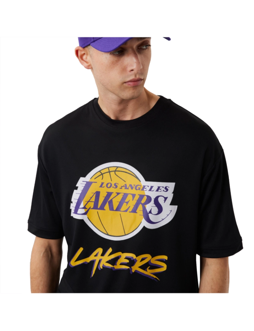 imagem de Nba Los Angeles Lakers Script Mesh Tee, T-shirt preto2