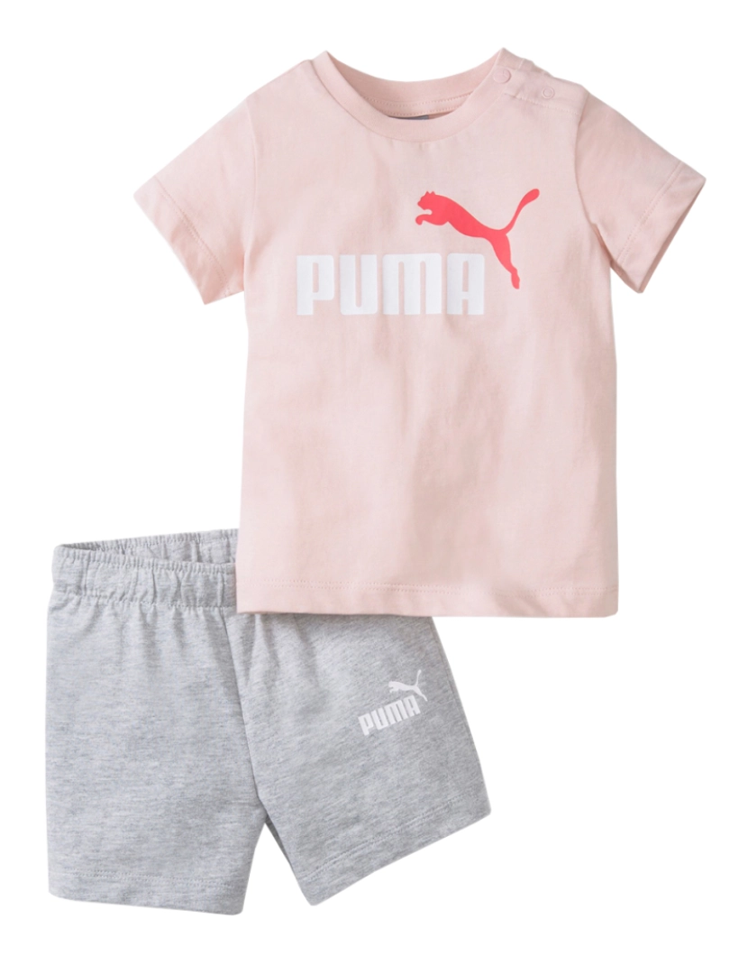 Puma - Minicats Tee conjunto curto, camisa rosa