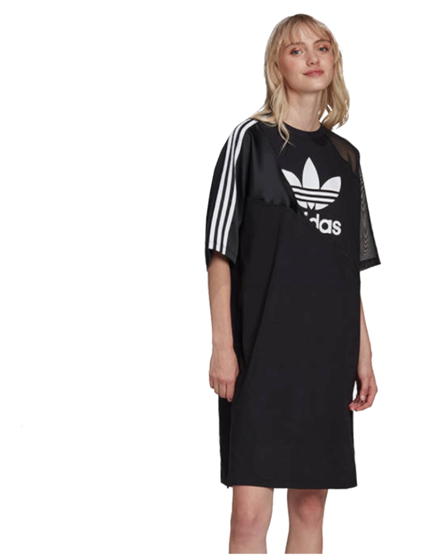 Adidas Originals - Adicolor Split Trefoil Tee vestido, T-shirt preta