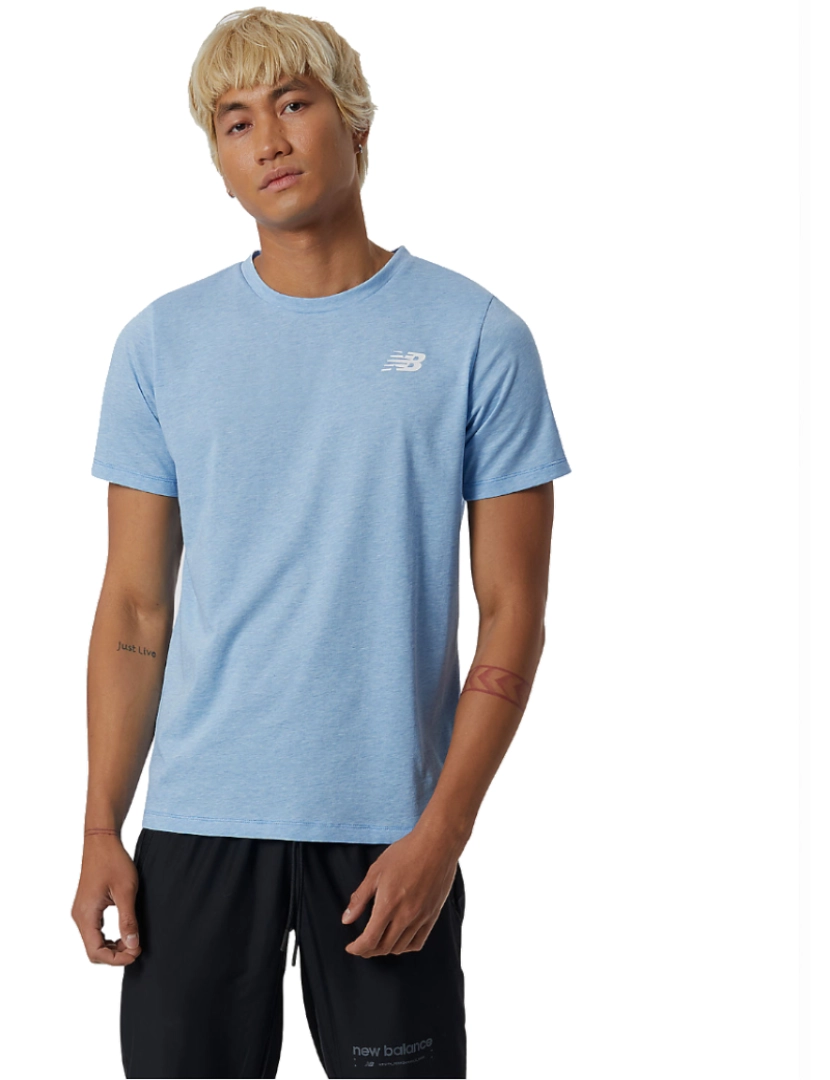 New Balance - Heathertech Tee, T-shirt azul