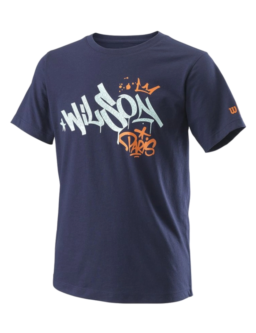 Wilson - Paris Hope Tech Youth Tee, T-shirt da Marinha