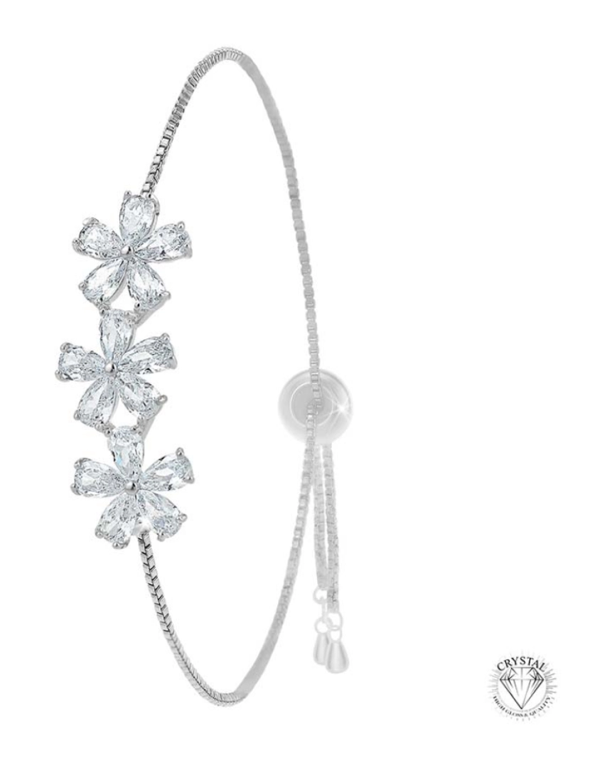 SC Crystal - Pulseira Senhora Flor Prateado