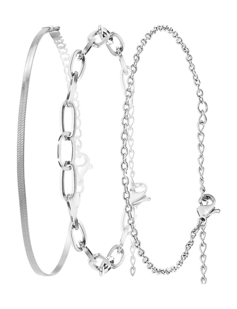 SC Crystal - Conjunto 3 Pulseiras Senhora Prateado