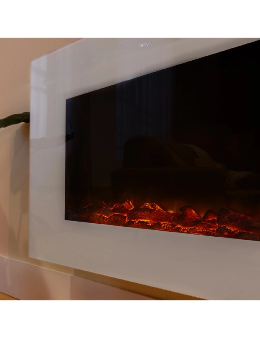 imagem de Lareira elétrica ReadyWarm 2690 Flames Connected White Cecotec5