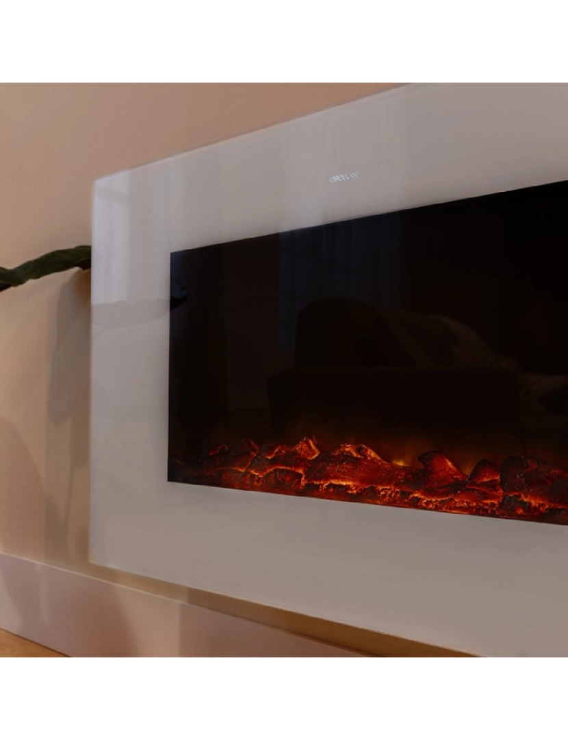 imagem de Lareira elétrica ReadyWarm 3590 Flames Connected White Cecotec5