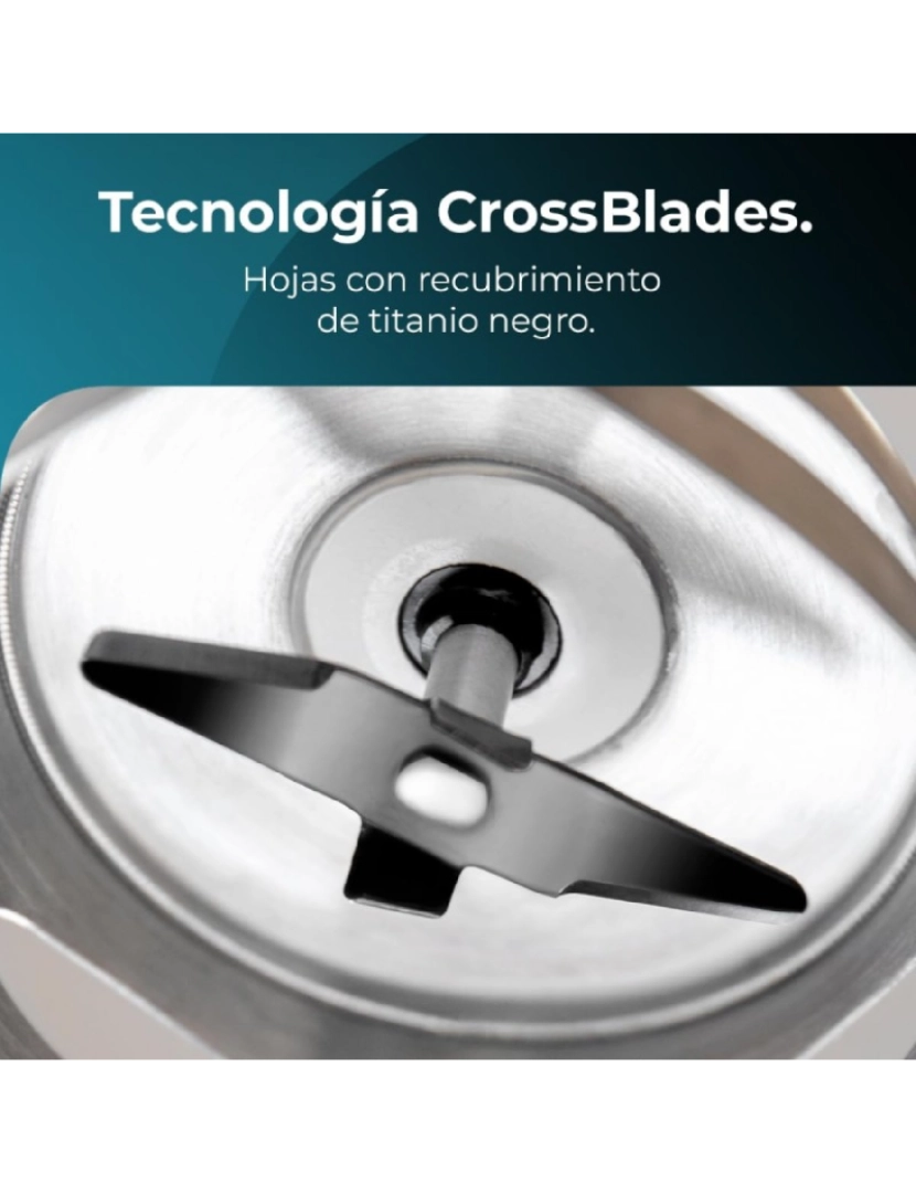 imagem de Cecotec Varinha mágica de 1100 W, tecnologia CrossBlades com lâminas de 4 folhas, revestimento de titânio preto, pé XL extracomprido, proteção antissalpicos e seletor de velocidade com função Pulse. Inclui copo de 800 ml com tampa.3