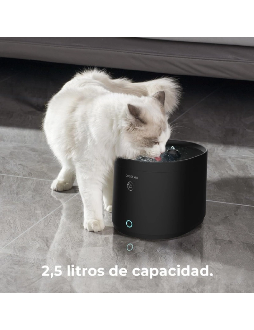 imagem de Cecotec Fonte automática para animais de estimação com capacidade de 2,5 l, incluindo filtro e controlo Wi-Fi, com lembretes de limpeza e de esvaziamento do depósito.4