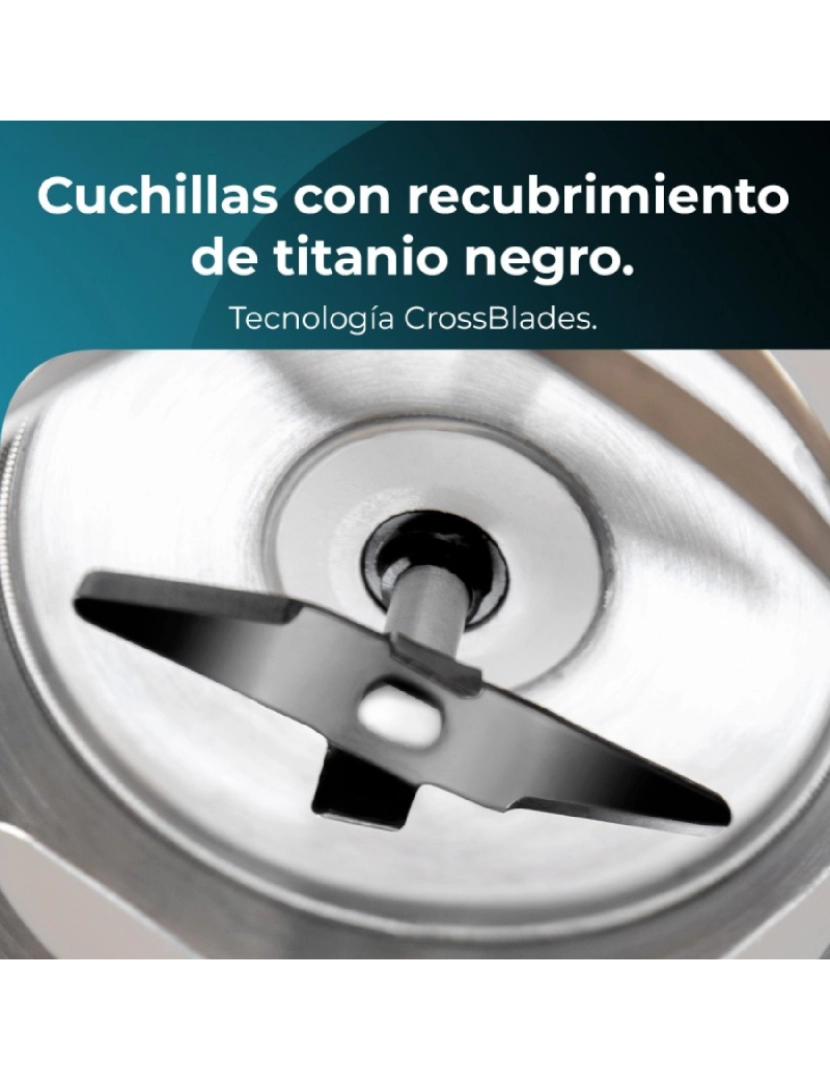 imagem de Cecotec Varinha mágica de 2300 W, tecnologia CrossBlades com lâminas de 4 folhas, revestimento de titânio preto, pé XL extracomprido, proteção antissalpicos e seletor de velocidade com função Pulse. Inclui copo de 700 ml com tampa.3