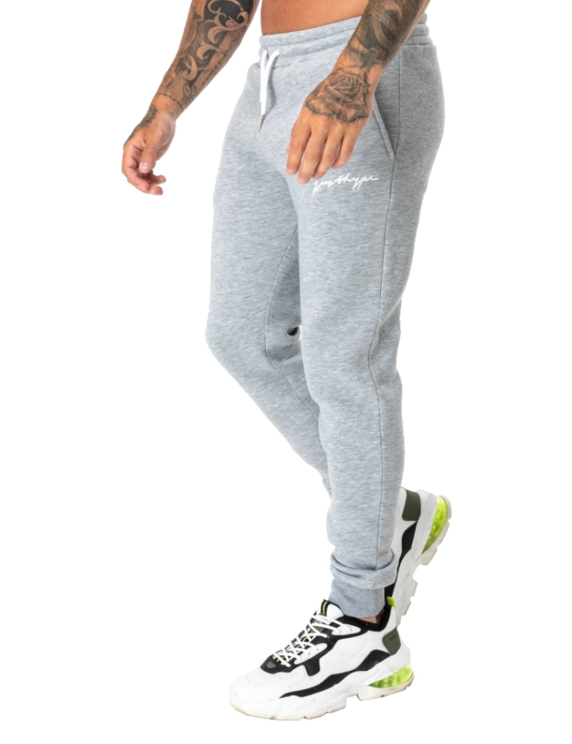 Justhype - Scribble Logo Joggers, Calças Cinzas