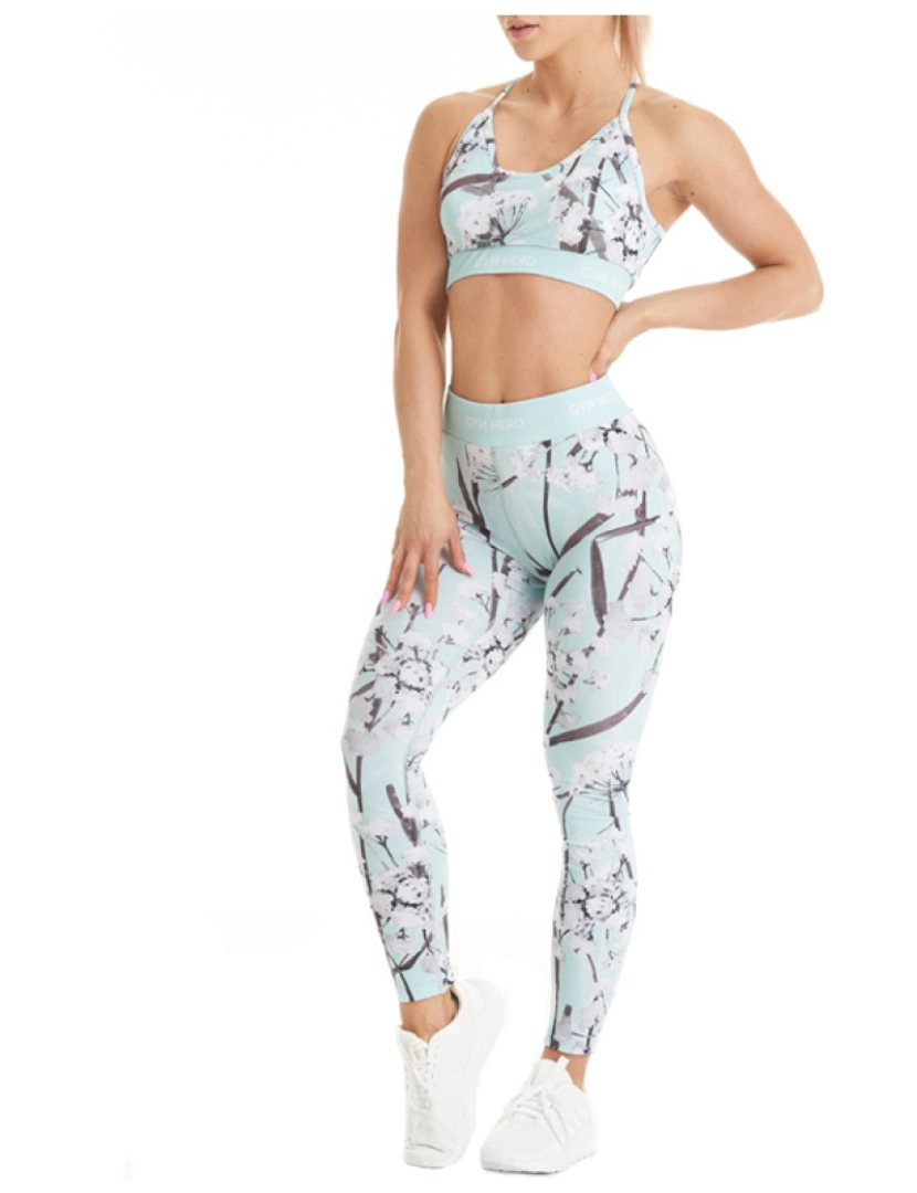 Gymhero - Leggins Mint-Meadow, Leggings azuis