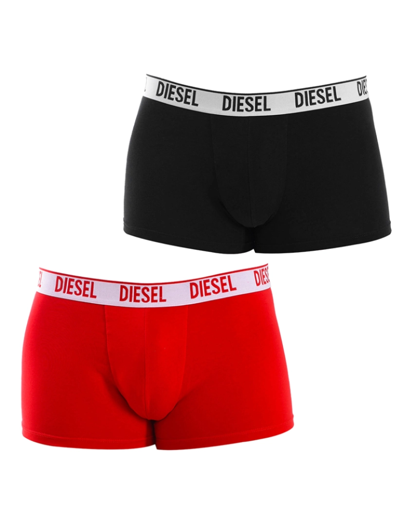 Diesel - Pack-2 Boxers Algodão Stretch Preto vermelho