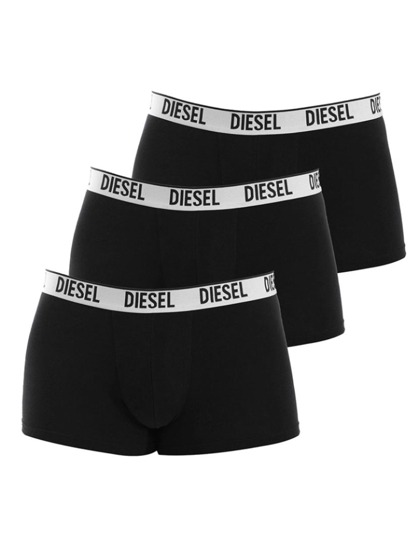 Diesel - Pack-3 boxers masculinos de algodão elástico  Preto