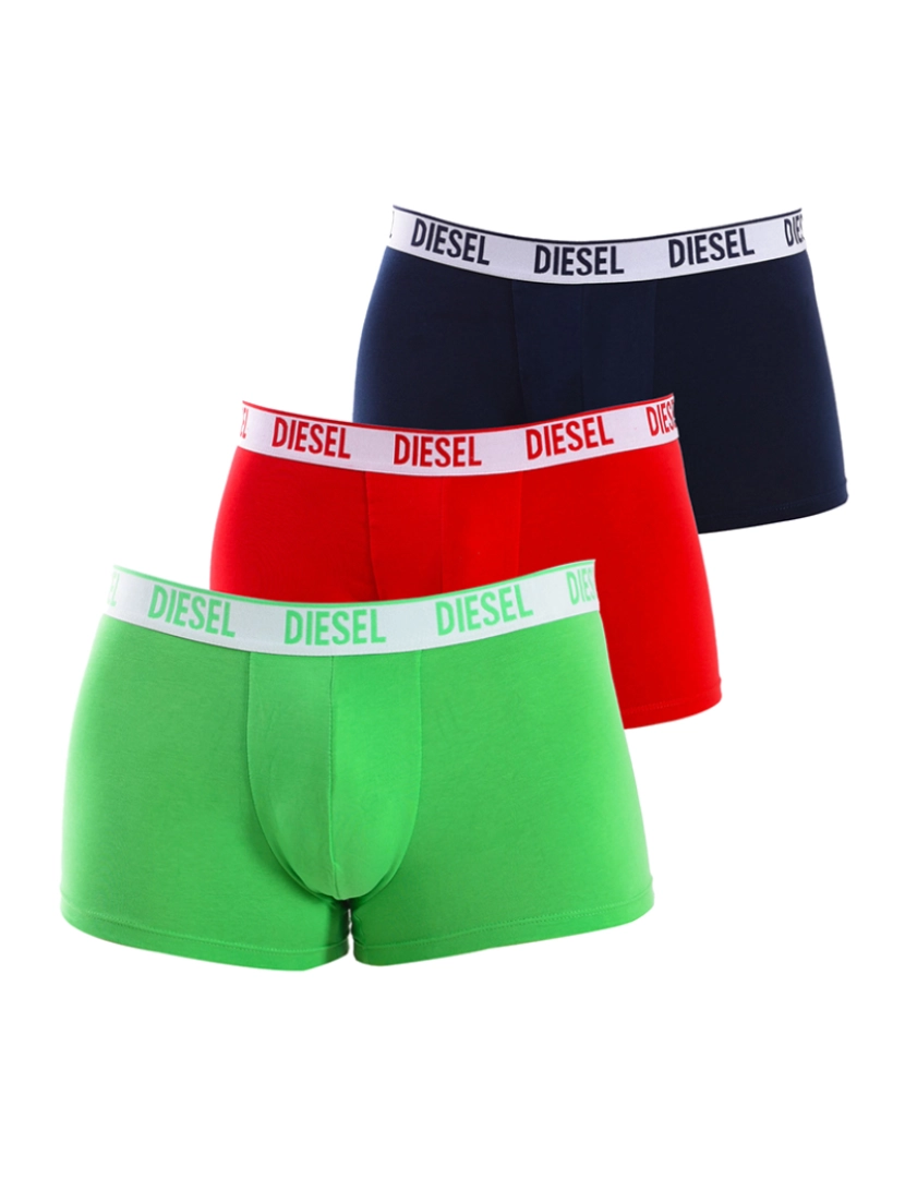 Diesel - Pack-3 boxers masculinos de algodão elástico  Rosa verde