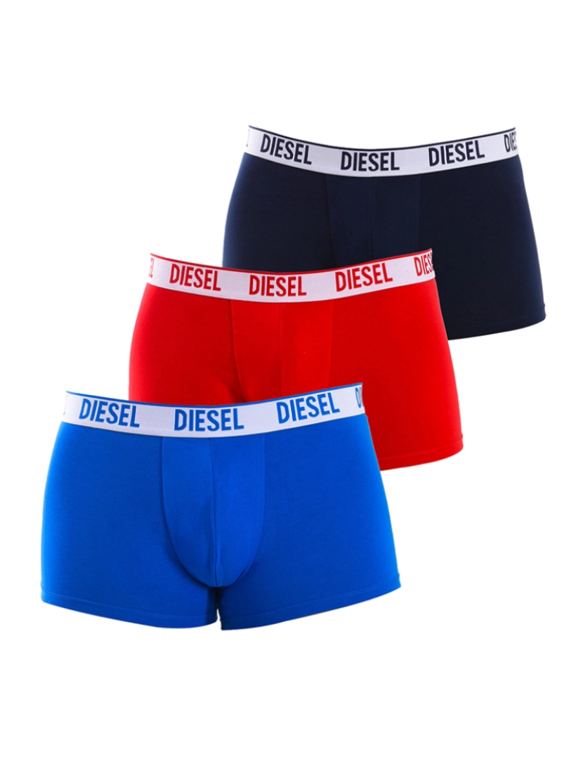 Diesel - Pack-3 boxers masculinos de algodão elástico  Vermelho Azul