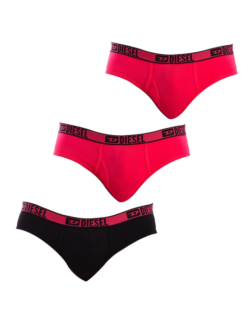 Diesel - Pack-3 Slips Algodão Stretch  Rosa Negra