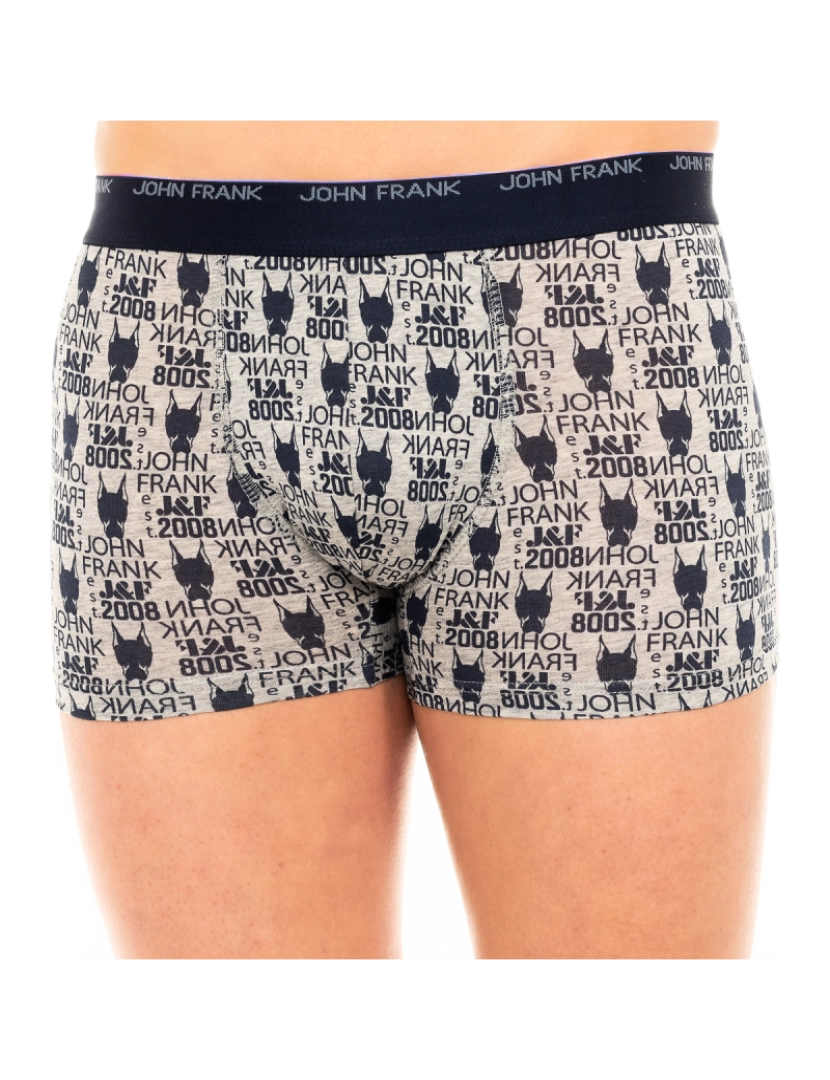 John Frank - Boxer feminino de algodão elástico tecido respirável JFB108-DOG-GREY