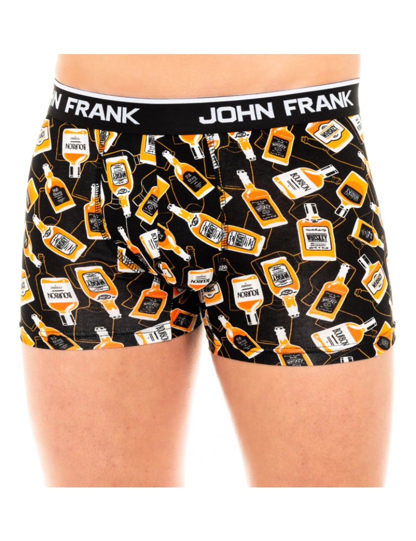 John Frank - Boxer masculino de algodão elástico tecido respirável JFBD249-TENESSEY-MULTICOLOR