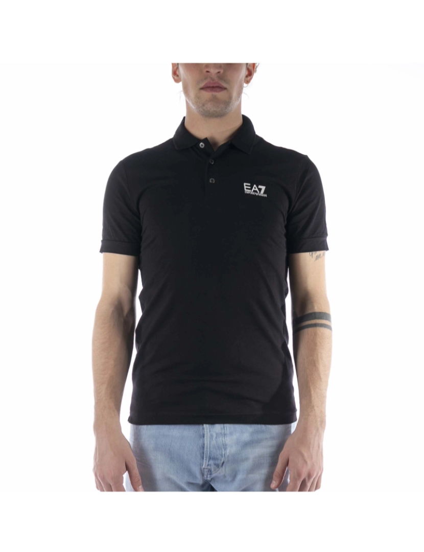 Ea7 - Camisa Polo Preta Emporio Armani