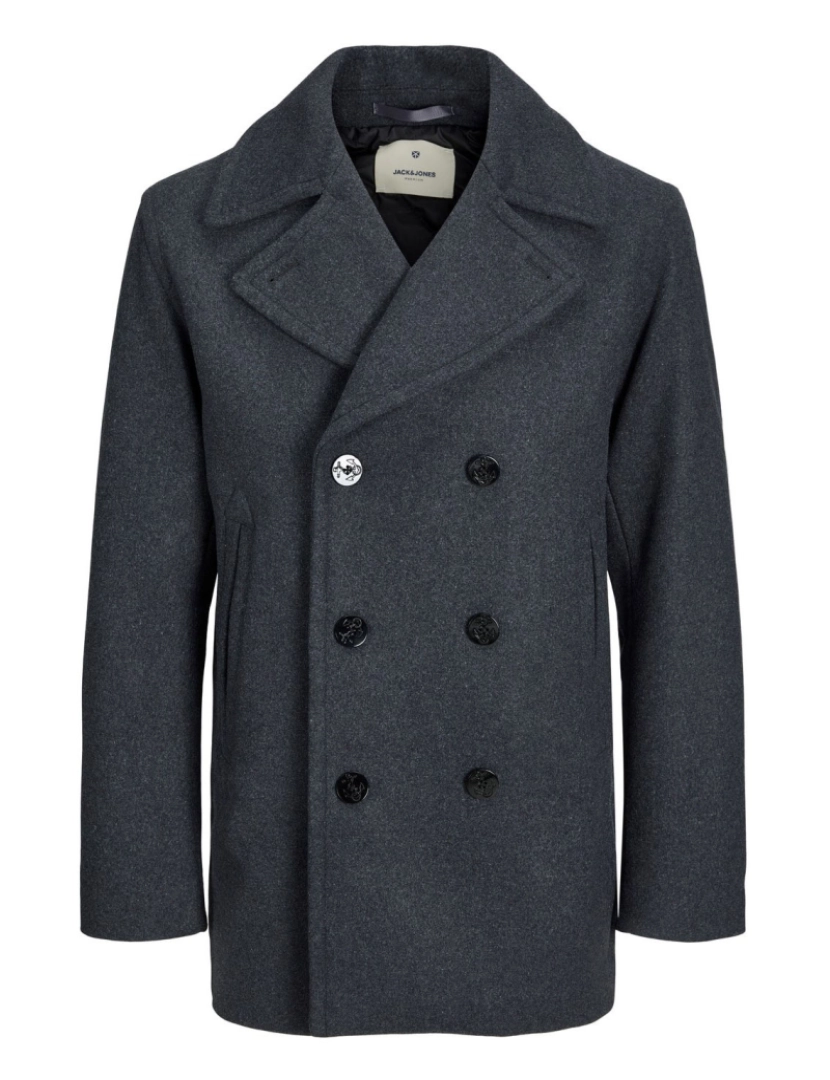 imagem de Jack & Jones Captain Wool Peacoat Jacket Cinza1