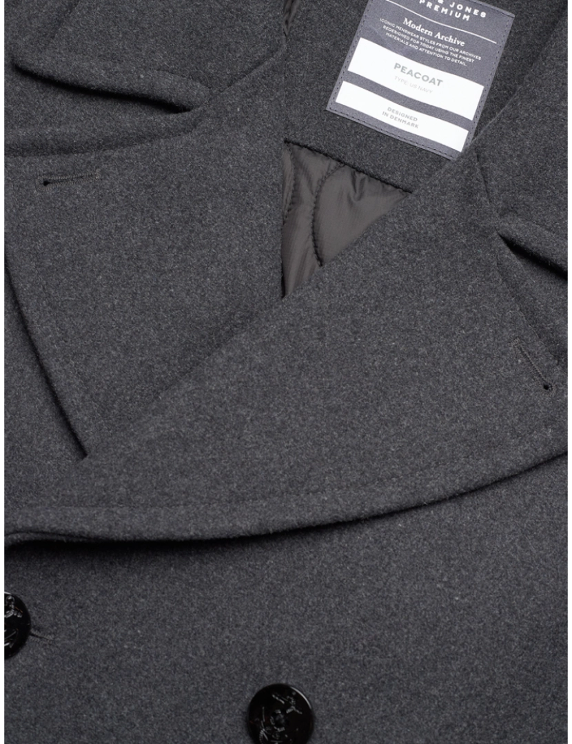 imagem de Jack & Jones Captain Wool Peacoat Jacket Cinza4