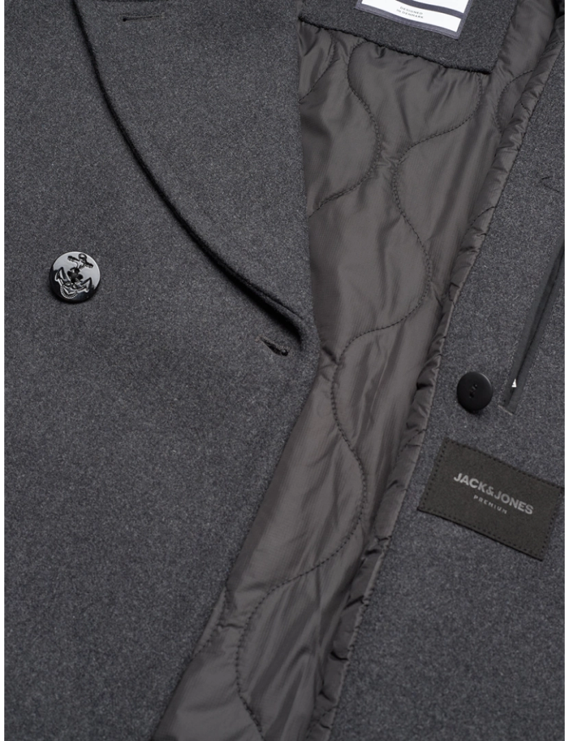 imagem de Jack & Jones Captain Wool Peacoat Jacket Cinza5