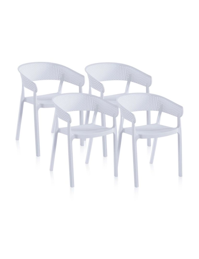 imagem de Pack 4 sillas de comedor Diza Blanco 54 x 73,5 x cm2