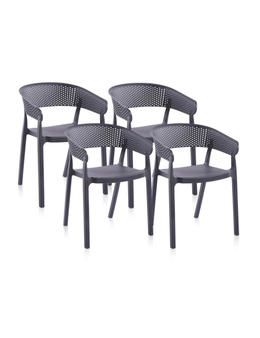 imagem de Pack 4 sillas de comedor Diza Antracita 54 x 73,5 x cm2
