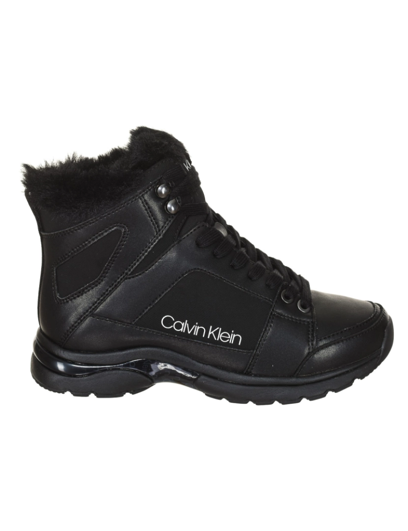 Calvin Klein Shoes - Candal Sapatilhas cano alto em couro e tecido B4N12174 mulher