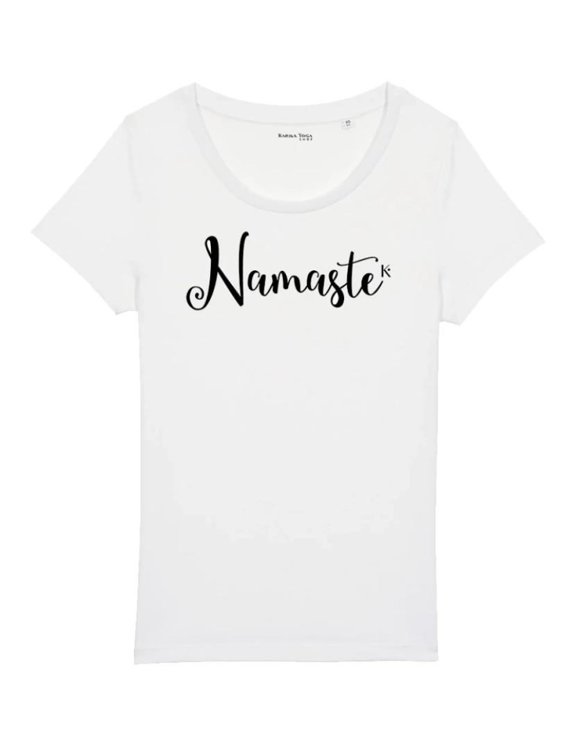 Karma Yoga Shop - Namaste T-shirt das mulheres em algodão orgânico