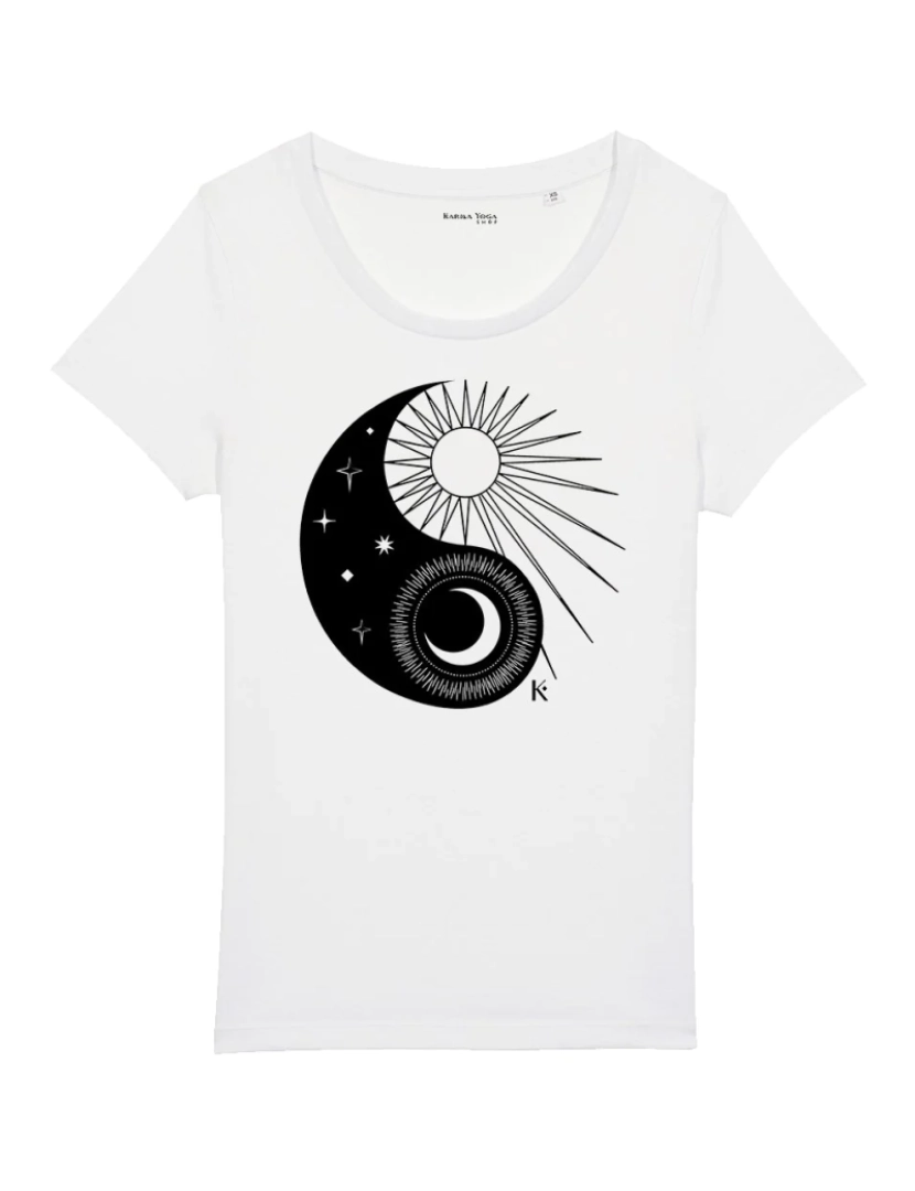 Karma Yoga Shop - Yin Yang T-shirt das mulheres algodão orgânico