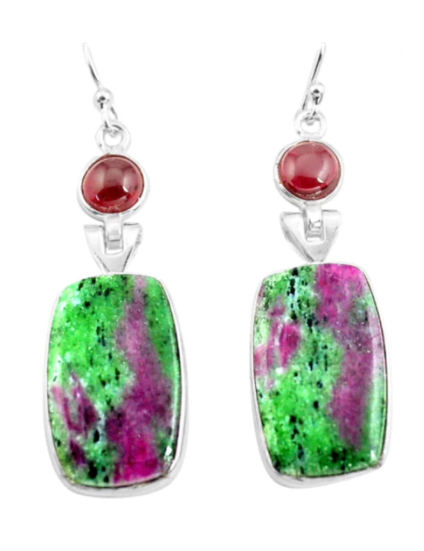 Karma Yoga Shop - Brincos Coeur Way em Zoisite Ruby e Prata 925