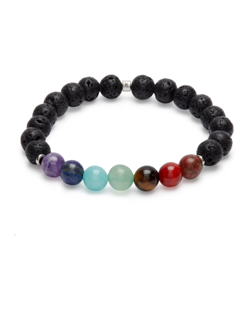 imagem de Pulseira de Cura de 7 Chakras Lava Pedras8