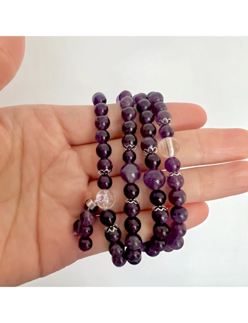 imagem de Amethyst Mala Pulseira budista8