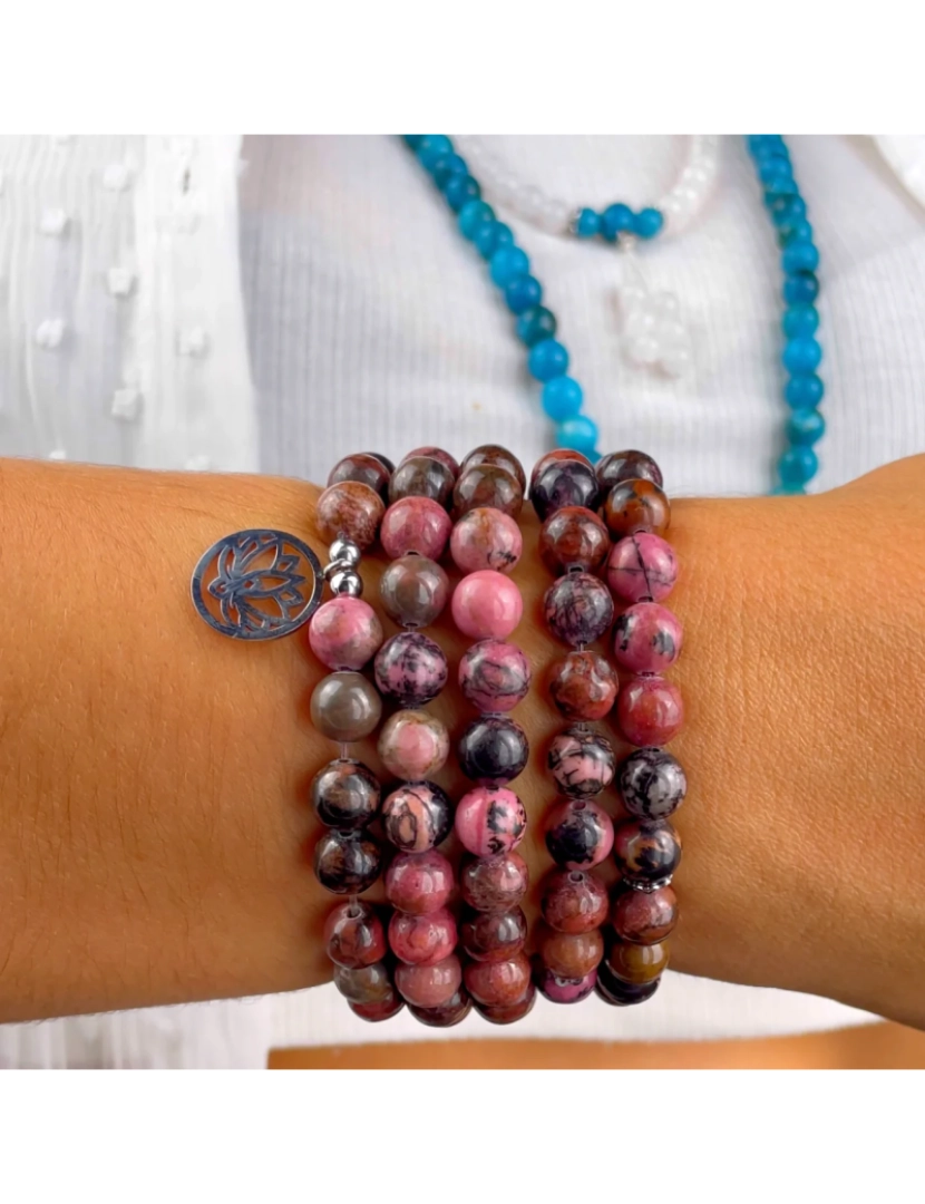 imagem de Mala Pulseira Emotion Control 108 Beads Rhodonite4