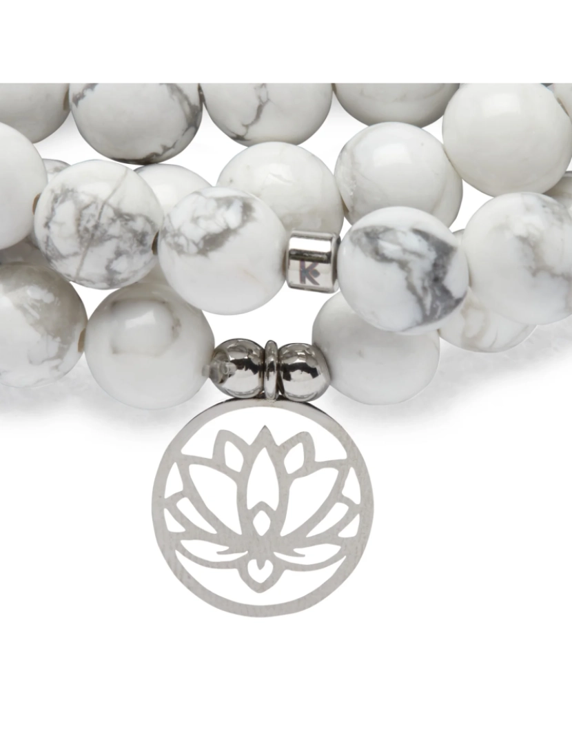 imagem de Mala Lotus Pulseira de 108 grânulos de Howlite4