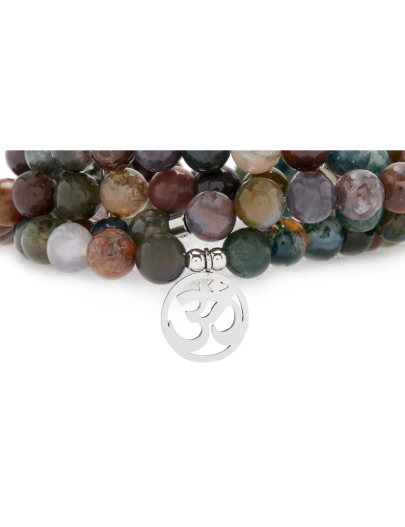 Karma Yoga Shop - Pulseira de Mala sorte de 108 grânulos em ágata indiana