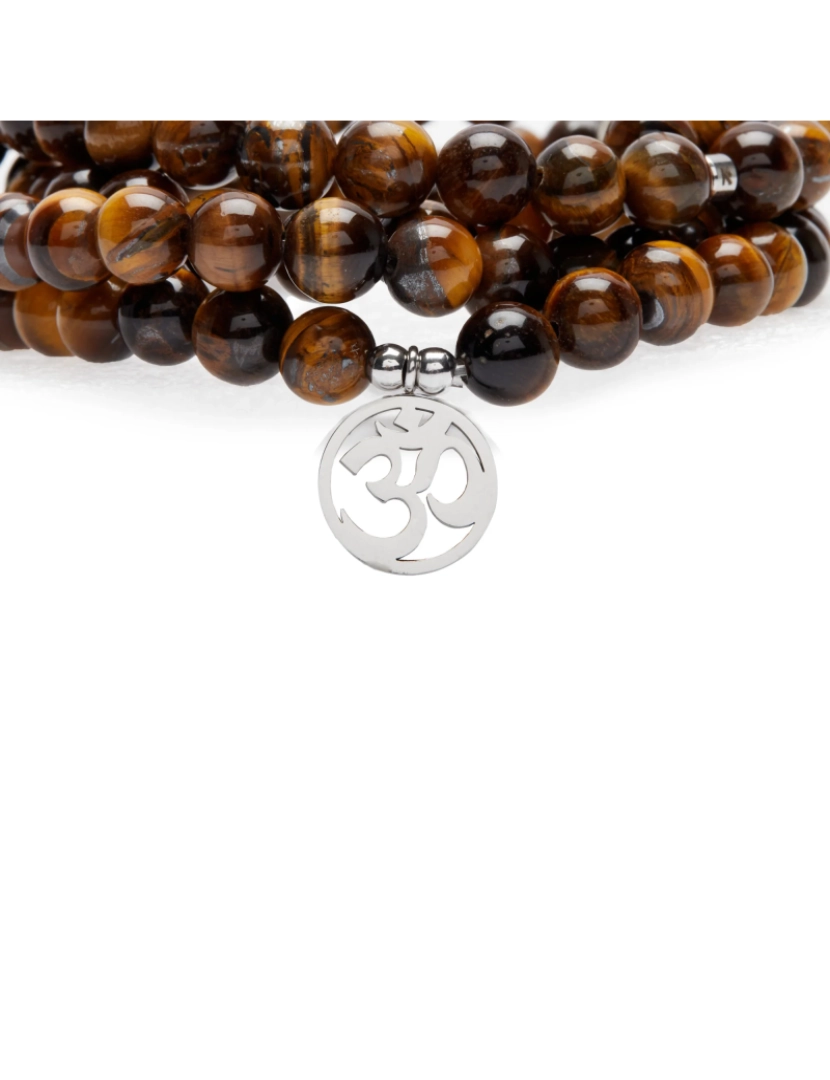 imagem de Om Mala Pulseira de 108 Tiger Eye Beads4