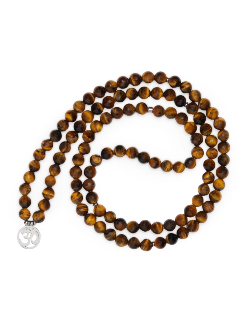 imagem de Om Mala Pulseira de 108 Tiger Eye Beads5