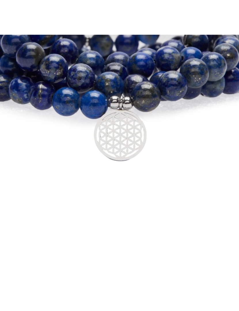 imagem de 3 Olho Mala Pulseira de 108 Lapis Lazuli Beads2